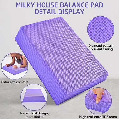 Miniatura 2 de Almohadillas de espuma de equilibrio, tabla de yoga para ejercicios de equilibrio, alfombrilla acolchada de rodilla, entrenamiento de fitness