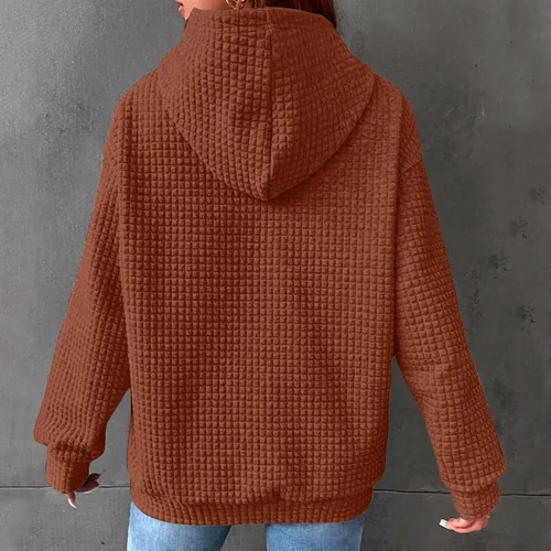 Miniatura 3 de Football Sweatshirts for Women Waffle Hoodie Tops Casual Oversized Hoodies Football Mom Hooded Pullover Costume