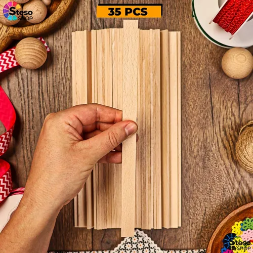 Miniatura 7 de Palitos de madera para manualidades de alta calidad – Palitos de madera dura para manualidades – Palitos de pintura de madera para manualidades