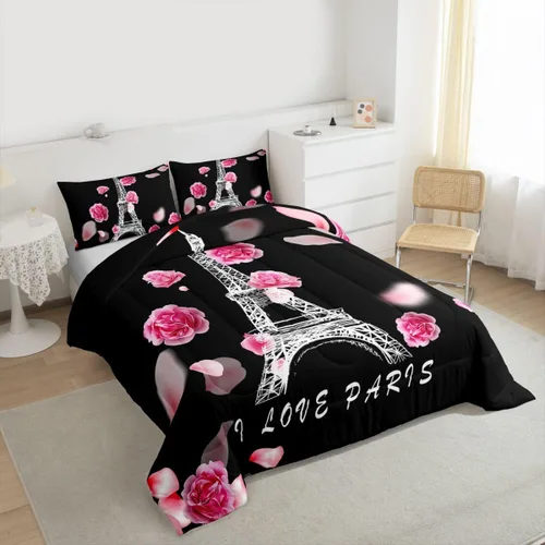 Miniatura 84 de Erosebridal Juego de ropa de cama de princesa de ballet, tamaño Queen, juego de edredón de 3 piezas para niñas bailarinas de ballet, lindo juego