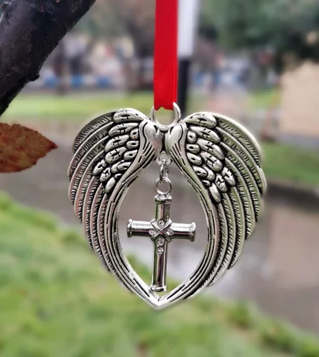 Miniatura 6 de JUPPE Regalos conmemorativos, regalos de condolencias por la pérdida de un padre amado, madre, alas de ángel, adorno de Navidad, decoración de un Un