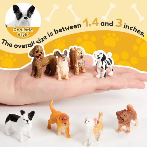 Miniatura 2 de Zhanmai Juego de 32 mini figuras de perro, figuras realistas de animales de cachorro, juego de raza de plástico pintado a mano, recuerdos de fiesta