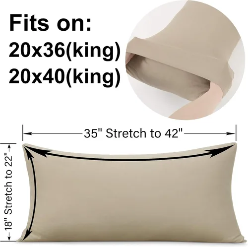 Miniatura 37 de Juego de 2 fundas de almohada pequeñas de punto Jersey Knit para viajes o niños pequeños de 12 x 16 pulgadas, 13 x 18 o 14 x 20 pulgadas, sobre