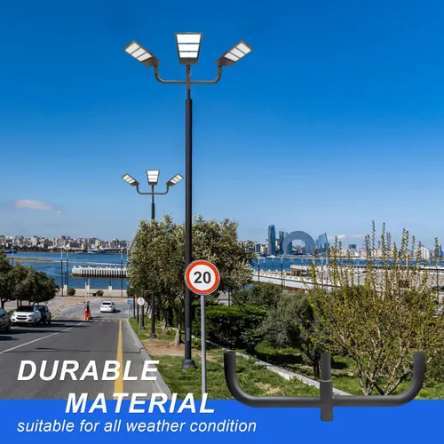 Miniatura 7 de Adaptador de espiga de bocina de toro cuádruple de 180 grados para 3 luces, soporte de montaje de luz al aire libre para poste redondo, espigas