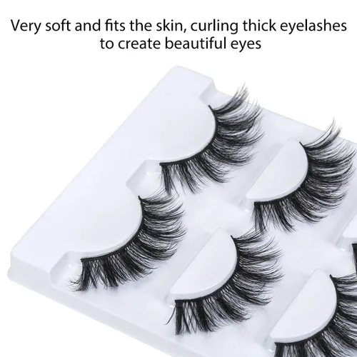 Miniatura 2 de DYSILK Wispy Mink Lashes 3 pares – Pestañas postizas esponjosas de ojo de gato, pestañas de imitación de visón, pestañas postizas naturales ligeras