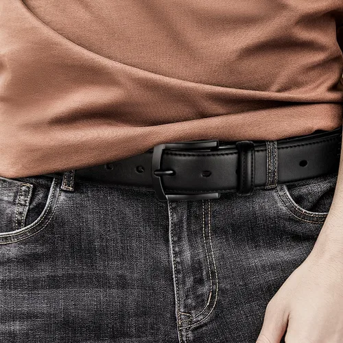 Miniatura 2 de Zitahli Cinturón para hombre, paquete de 2 unidades, diseño de cinturón de cuero para trabajo, negocios y pantalones de golf casuales, accesorios