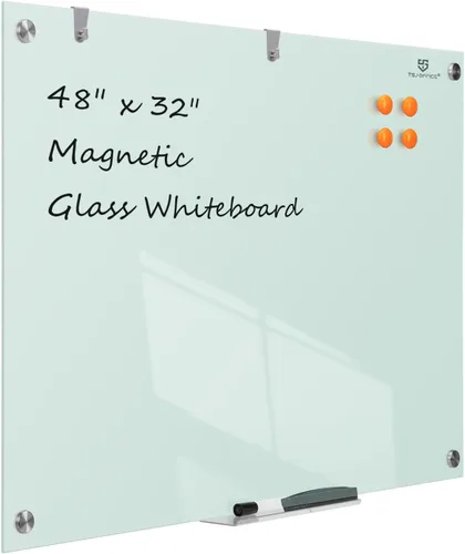 Miniatura 13 de TSJ OFFICE - Pizarrón de cristal calendario - 48 x 36 pulgadas, pizarra de borrado en seco para montar en la pared, planificador anual grande