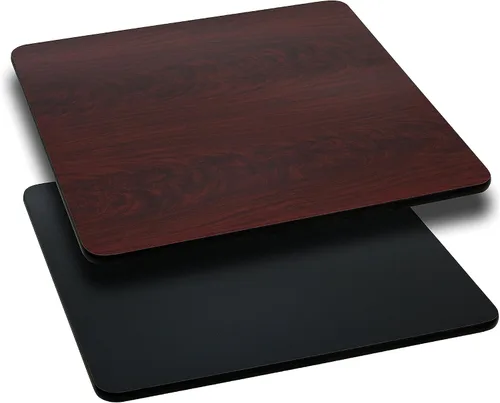 Miniatura 16 de Flash Furniture - Tapa de mesa de resina brillante de 30.0 x 48.0 pulgadas, con borde caído de 2.0 pulgadas de grosor Natural/Nogal