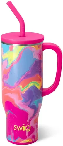 Miniatura 16 de Swig Life - Taza Mega de 40 onzas, Taza de 40 oz con asa y pajita, apta para portavasos, apta para lavavajillas, taza aislante extra grande