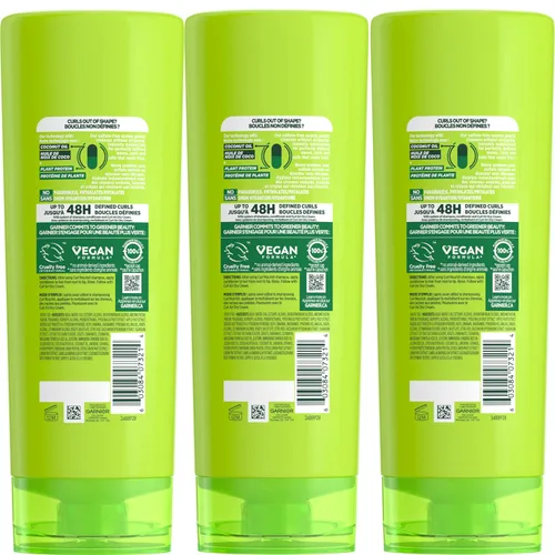 Miniatura 2 de Garnier Fructis Curl - Acondicionador hidratante nutritivo para cabello rizado, proteína vegetal y fórmula de aceite de coco, hasta 48 horas
