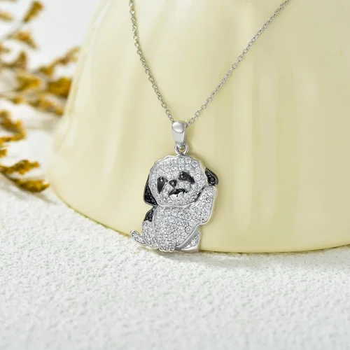 Miniatura 2 de Collares con colgante de perro de plata de ley S925 – 24 razas corgi/husky/labrador/pastor para mujer