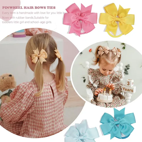 Miniatura 2 de 40 lazos para el pelo con cinta de grogrén boutique de 3 pulgadas, lazos elásticos para el cabello, bandas para el cabello para coleta, en pares 20
