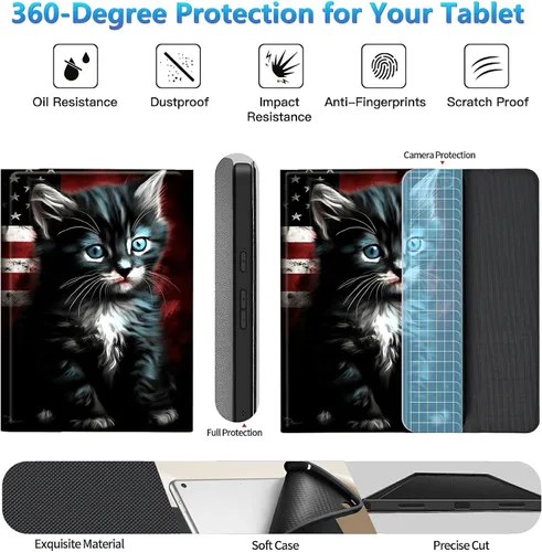 Miniatura 3 de Funda de teclado para Samsung Galaxy Tab S6 Lite 2022/2020, Galaxy Tab S6 Lite SM-P610/P613/P615/P619 con teclado Bluetooth inalámbrico desmontable