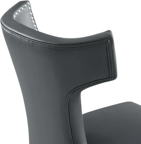 Miniatura 8 de Modway Silla de comedor de cuero vegano Curve en gris