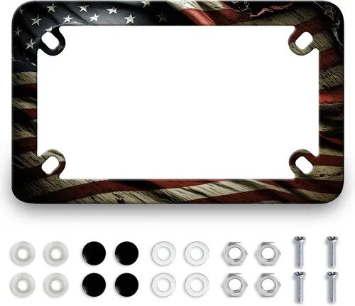 Miniatura 8 de Marco de placa de matrícula de motocicleta con bandera británica vintage del Reino Unido de acero inoxidable divertido soporte para placa de Bandera