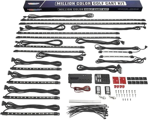 Miniatura 9 de LEDGlow Kit eléctrico de 12 piezas LED de millones de colores de 12 V-72 V para carrito de golf de 4 plazas, toldo para pozo de rueda y luces