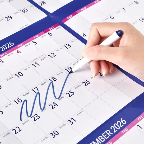 Miniatura 9 de Calendario anual de pared 2026, calendario de borrado en seco 2026, enero 2026 a diciembre de 2026, 34.8 x 22.9 pulgadas, calendario de pared 2026