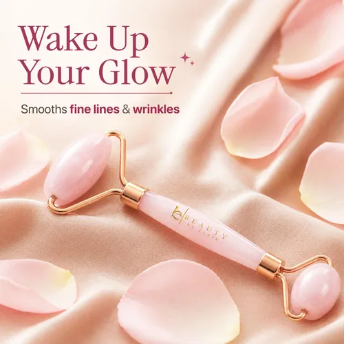 Miniatura 2 de Rodillo facial de cuarzo rosa, regalos de relajación para mujeres, herramientas de cuidado de la piel para líneas finas y arrugas, regalos