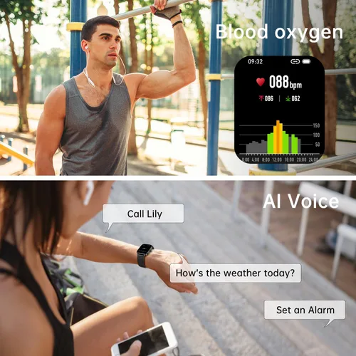 Miniatura 7 de Reloj inteligente para hombres y mujeres ICHPULG para fitness: para correr, responder, hacer llamadas, digital, relojes para hombres, impermeable
