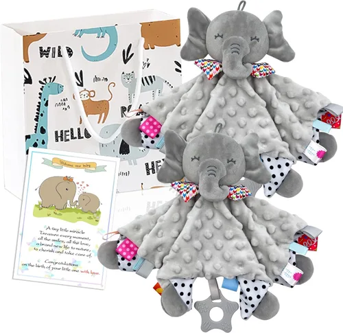Miniatura 8 de Elephant Baby Lovey - Manta de seguridad unisex para bebés recién nacidos, para niños y niñas, regalo suave para bebés, juguete multiusos para Gris