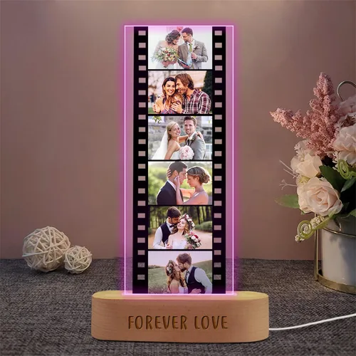 Miniatura 4 de Tira de fotos personalizada con marco de fotos de 1 a 6 imágenes, marco de fotos personalizado, adornos de cámara de memoria acrílica, rollo