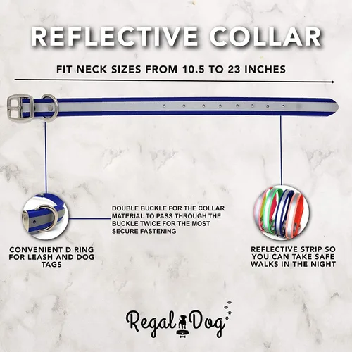 Miniatura 6 de Regal Dog Products Collar Reflectante para Perro con Placa de Nombre Grabada Personalizada Collares para Perro Personalizados de Biothane Rosa