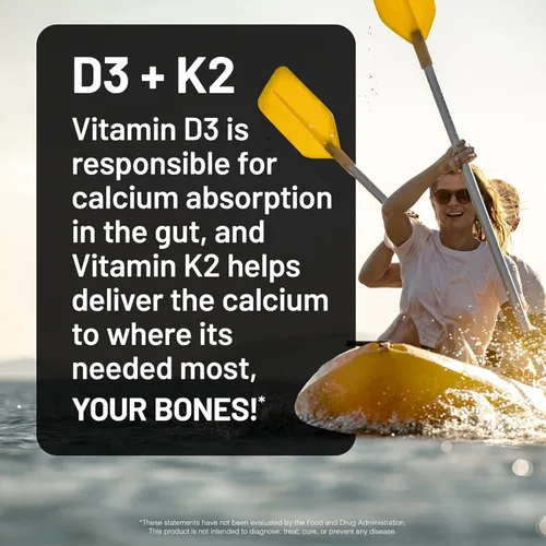 Miniatura 2 de NatureWise Vitamina D3 5000IU + K2 (MK7) 100mcg con aceite de coco orgánico extra virgen – Apoya la absorción de calcio, salud ósea e inmune – Sin