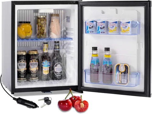 Refrigerador Mini con cerradura Smad, refrigerador de 12V para vehículos recreativos de 1.0 pies cúbicos. Refrigerador compacto de 12V / 110V, sin