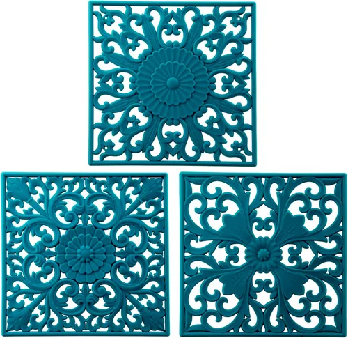 Miniatura 13 de Salvamanteles para ollas y sartenes calientes, almohadillas calientes de silicona para cocina, soporte de olla de silicona flexible para mesa