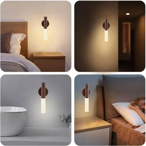 Miniatura 2 de LANDGOO Apliques magnéticos LED de pared, con sensor de movimiento automático, lámpara inalámbrica para montaje en pared, recargable, funciona