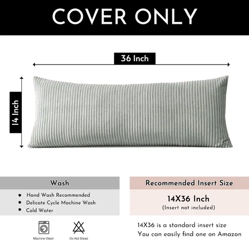 Miniatura 31 de Artscope Fundas de Almohada de Pana a Rayas Acogedoras Súper Suaves Decorativas Cuadradas Fundas de Cojín para Sofá Sillón Dormitorio Decoración