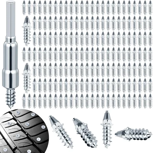 Miniatura 8 de Frienda 181 púas de carburo para neumáticos de camión, pernos de nieve para neumáticos y motos de nieve - 0.276 x 0.390 in con herramienta