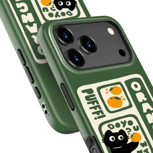 Miniatura 8 de Goodon para iPhone 17 Pro, Funda Estética de Gato Negro y Niña Naranja, Compatible con Magsafe, Funda Protectora Retro Única y Moderna de Silicona