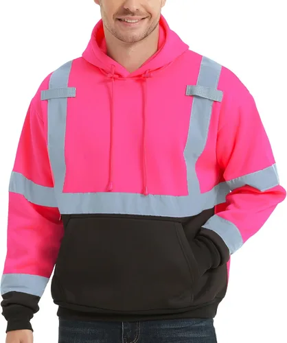 Miniatura 9 de ProtectX Hi Vis - Sudadera con capucha para hombres y mujeres, de alta visibilidad, reflectante, con bolsillos, para construcción, trabajo, clase 3