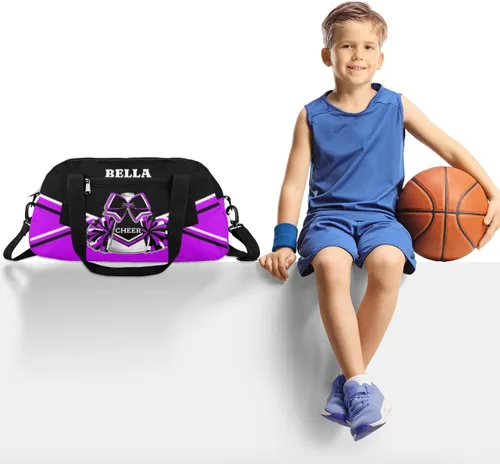 Miniatura 2 de Bolsa de animadora personalizada para niña, bolsa de gimnasio personalizada, bolsa de lona deportiva, bolsa de viaje para animadora, color negro