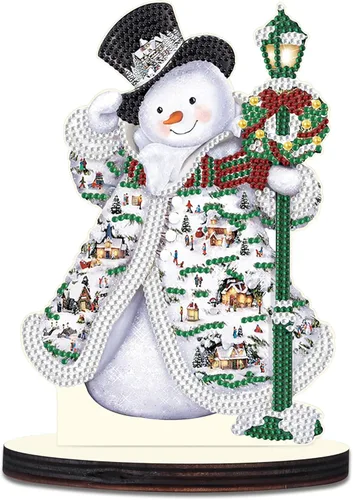 Miniatura 14 de antor Kit de adornos de escritorio con diseño de árbol de Navidad, muñeco de nieve, pintura de diamante, para adultos, principiantes, arte de Árbol