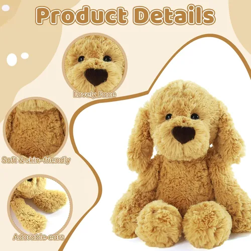 Miniatura 2 de Furvana The Golden Retriever - Animales de peluche de perros, 10 pulgadas Golden Retriever, regalo ideal de Navidad para niños pequeños, niños