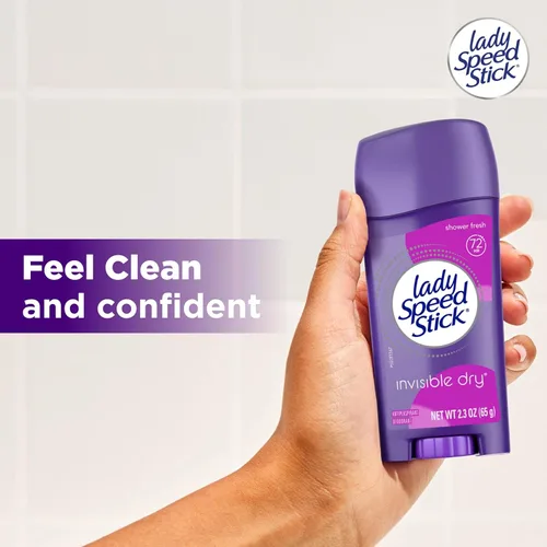 Miniatura 5 de Lady Speed Stick Desodorante antitranspirante para mujer, protección contra el sudor y el olor 72 HR, secado invisible, aroma fresco de ducha, barra