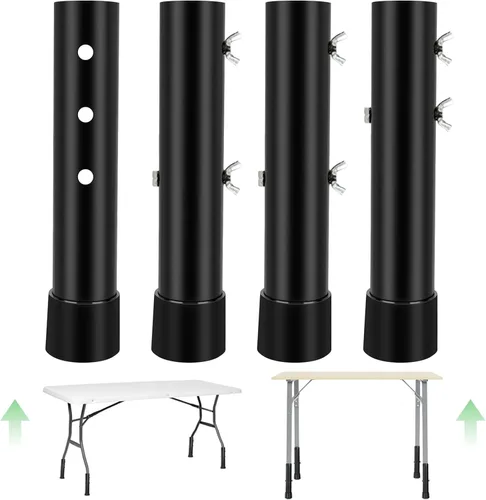 Paquete de 4 extensores plegables de patas de mesa, elevadores de acero altamente duraderos, extensiones de patas de mesa para patas rectas y