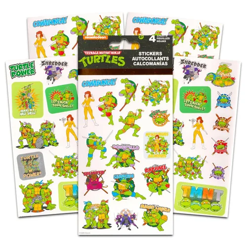 Miniatura 3 de T M N T Juego de calcomanías y tatuajes de tortugas ninja mutantes adolescentes ~ Paquete con calcomanías TMNT y tatuajes para niños