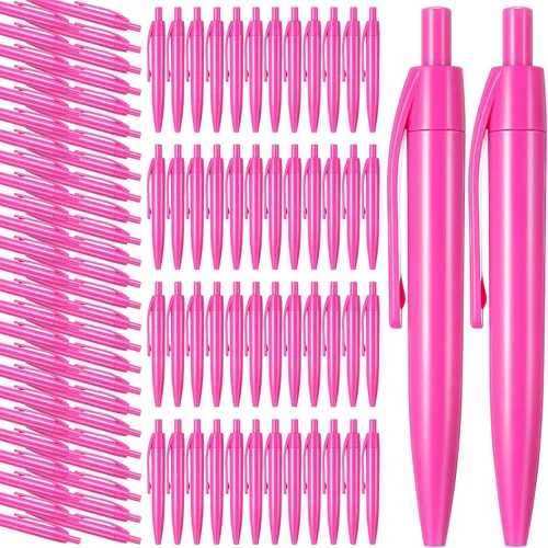 Patelai 100 mini bolígrafos rosados retráctiles de 3.94 pulgadas y 0.039 in para concientización sobre el cáncer de mama, pequeños bolígrafos cortos