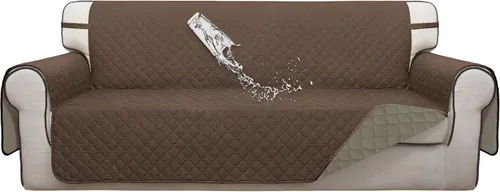 Miniatura 34 de ISSUNTEX Fundas de sofá de dos plazas con doble protección 100% impermeables para sala de estar, fundas para sofá de 2 cojines, protector de muebles