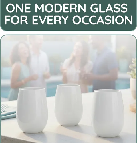 Miniatura 7 de Luxe - Copas de vino sin tallo, irrompibles de alta calidad, reutilizables, para picnic, fiesta, uso en interiores y exteriores, aptas