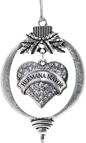 Miniatura 175 de Inspired Silver Adornos festivos de dije de corazón pave de plata con circonitas cúbicas
