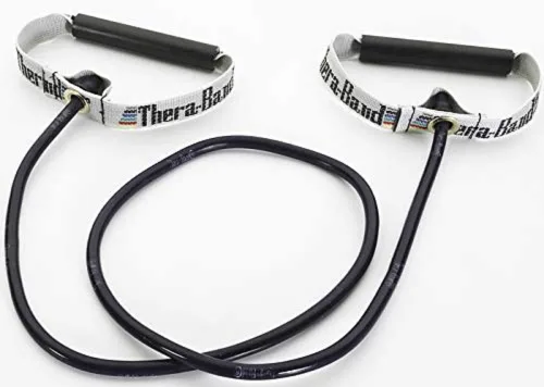 Miniatura 9 de THERABAND Tubos de resistencia, tubo elástico de látex profesional con asas duras, ejercicio, terapia física, pilates inferiores, entrenamientos
