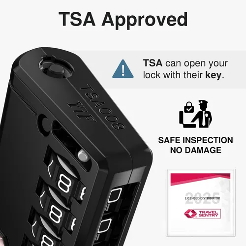 Miniatura 3 de Puroma Cerraduras de viaje de equipaje aprobadas por la TSA con indicador de alerta abierta, cerradura de aleación de zinc de combinación de 4