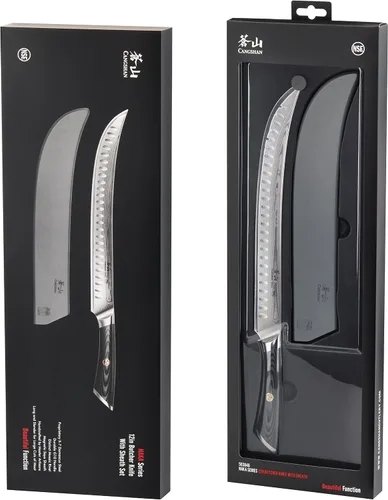 Miniatura 8 de Cangshan NAKA Series 503046 - Cuchillo de carnicero de 12 pulgadas con funda, acero forjado X-7