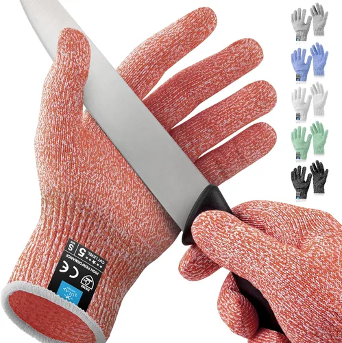 Miniatura 10 de Zulay - Guantes resistentes a los cortes, protección de grado alimenticio nivel 5, cómodos guantes de corte de seguridad, guantes de trabajo forro