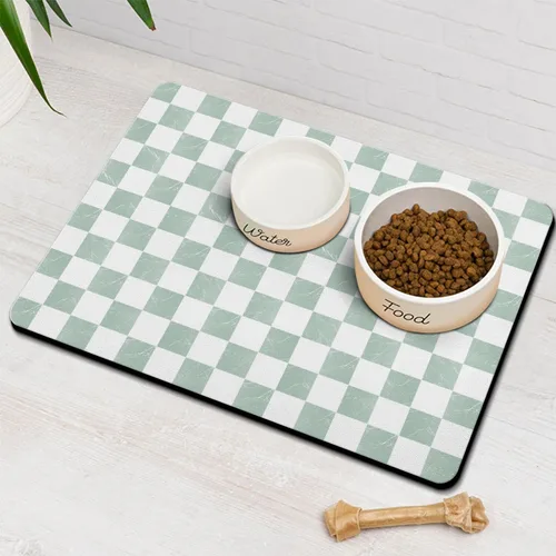 Miniatura 9 de Tapete de comida y agua para perros, tapetes de alimentación de mascotas para el suelo, antideslizantes, impermeables, súper absorbentes