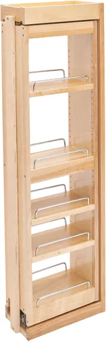 Miniatura 10 de Rev-A-Shelf Organizador de pared extraíble para armario de cocina, organizador de despensa deslizante con cierre suave en varios tamaños, madera